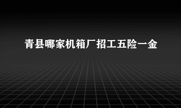 青县哪家机箱厂招工五险一金