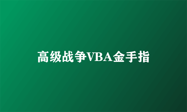 高级战争VBA金手指