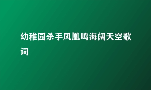 幼稚园杀手凤凰鸣海阔天空歌词