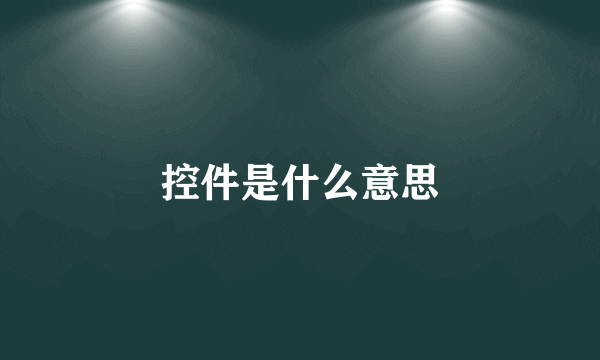 控件是什么意思