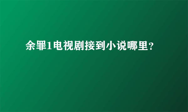 余罪1电视剧接到小说哪里？