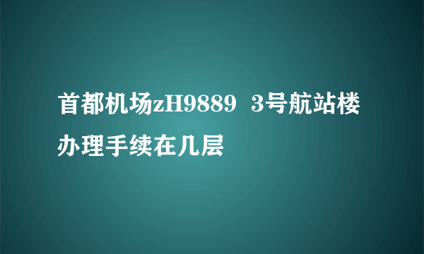 首都机场zH9889  3号航站楼办理手续在几层