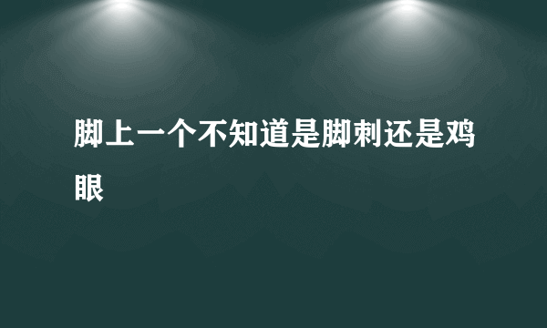 脚上一个不知道是脚刺还是鸡眼