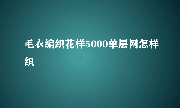 毛衣编织花样5000单层网怎样织