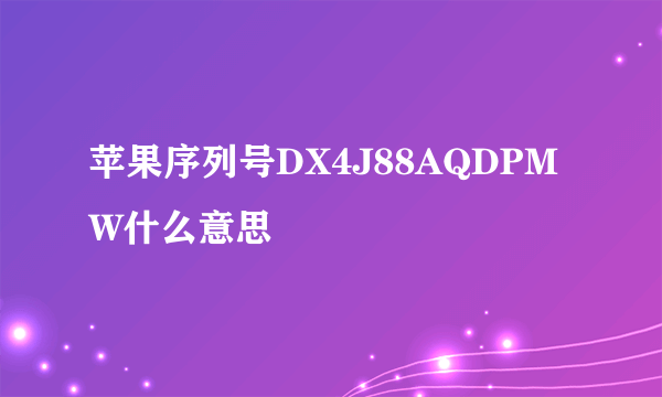 苹果序列号DX4J88AQDPMW什么意思