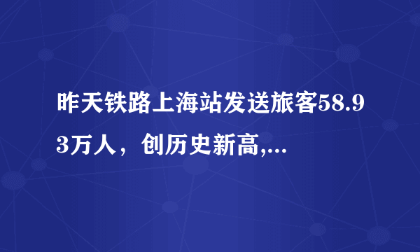 昨天铁路上海站发送旅客58.93万人，创历史新高, 你怎么看？