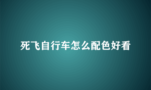 死飞自行车怎么配色好看