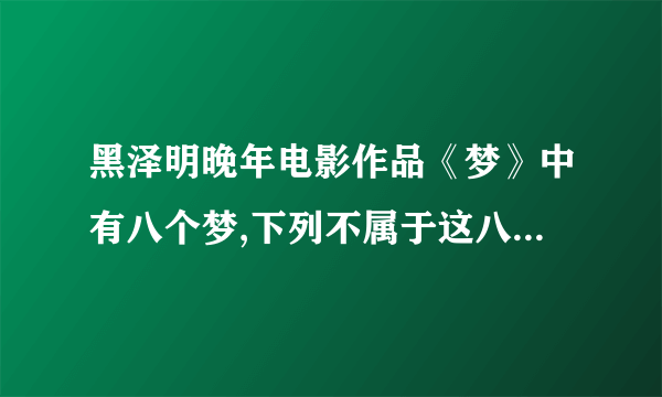 黑泽明晚年电影作品《梦》中有八个梦,下列不属于这八个梦的是（）。