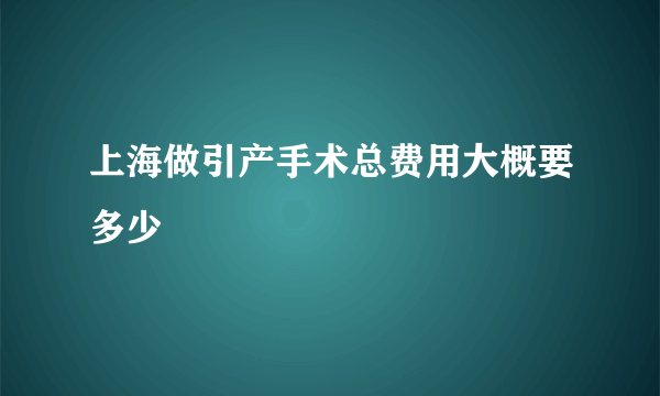 上海做引产手术总费用大概要多少