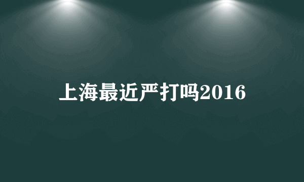 上海最近严打吗2016