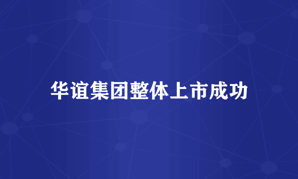 华谊集团整体上市成功