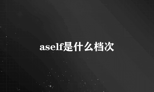 aself是什么档次