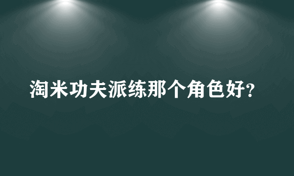 淘米功夫派练那个角色好？