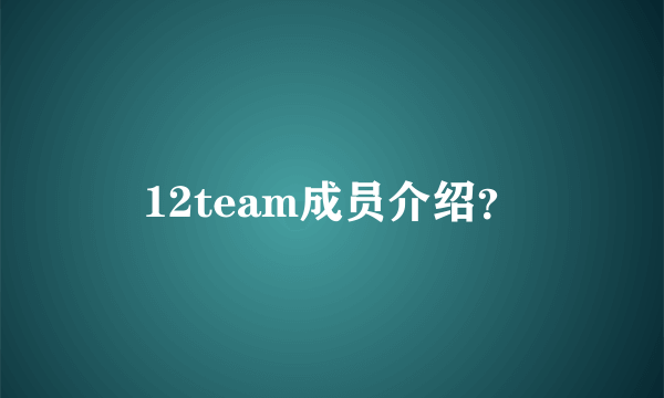 12team成员介绍？