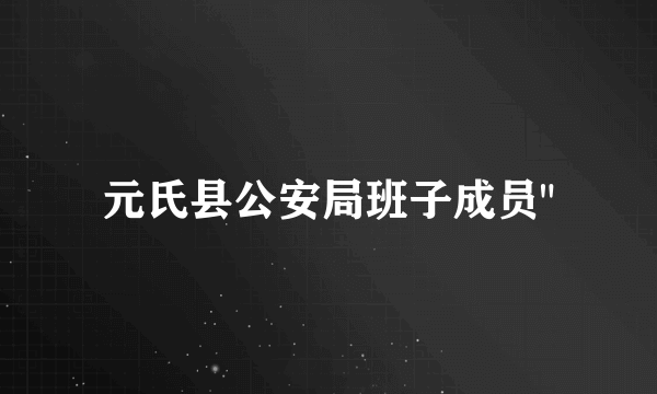 元氏县公安局班子成员