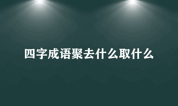 四字成语聚去什么取什么