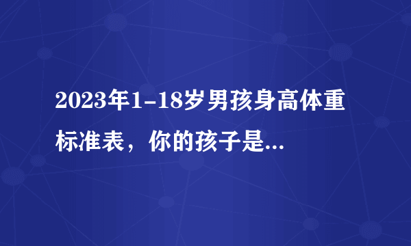 2023年1-18岁男孩身高体重标准表，你的孩子是“高矮胖瘦”哪款