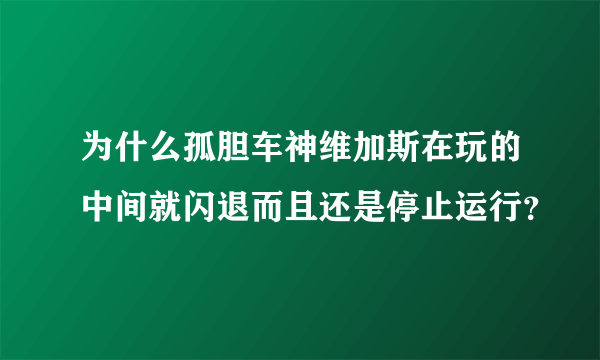 为什么孤胆车神维加斯在玩的中间就闪退而且还是停止运行？