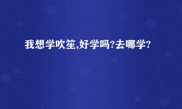 我想学吹笙,好学吗?去哪学?