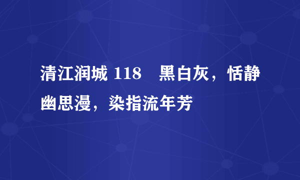 清江润城 118㎡黑白灰，恬静幽思漫，染指流年芳