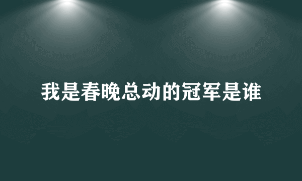 我是春晚总动的冠军是谁