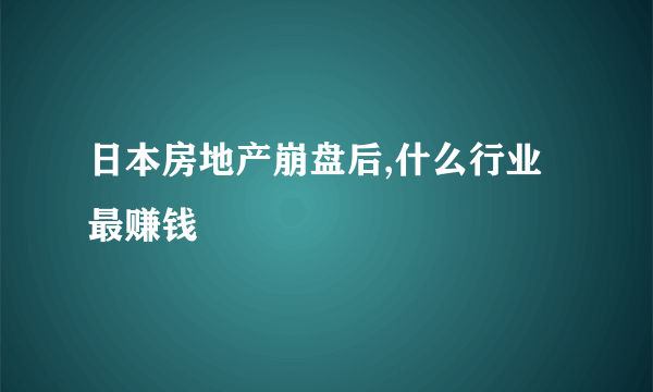 日本房地产崩盘后,什么行业最赚钱