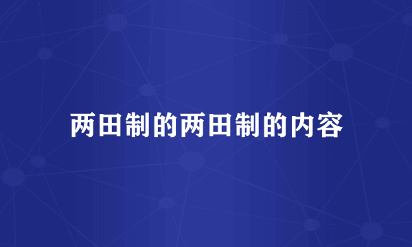 两田制的两田制的内容