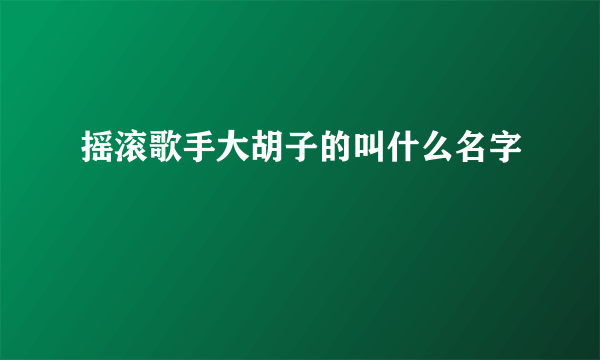 摇滚歌手大胡子的叫什么名字