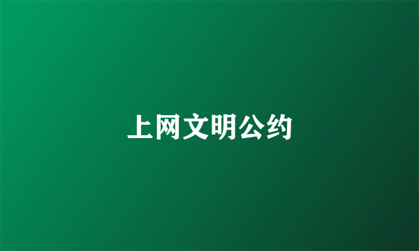 上网文明公约