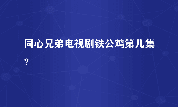 同心兄弟电视剧铁公鸡第几集？