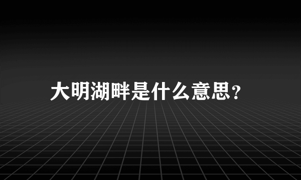 大明湖畔是什么意思？