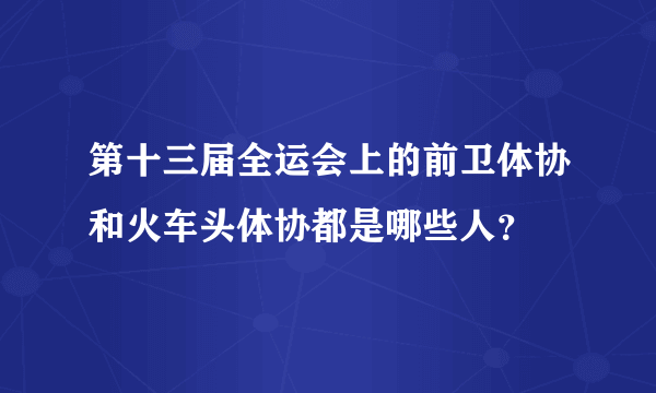 第十三届全运会上的前卫体协和火车头体协都是哪些人？