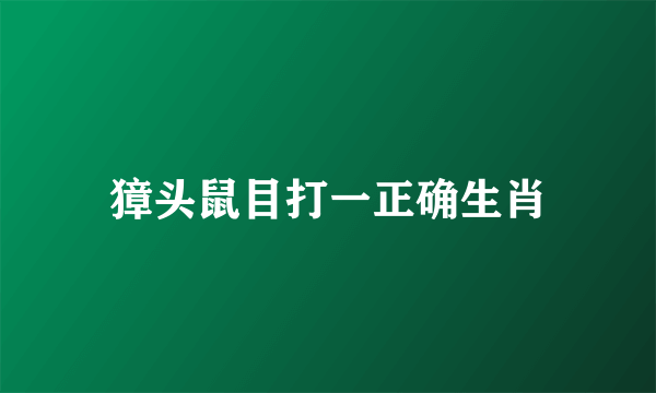 獐头鼠目打一正确生肖