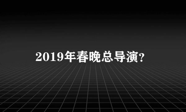 2019年春晚总导演？