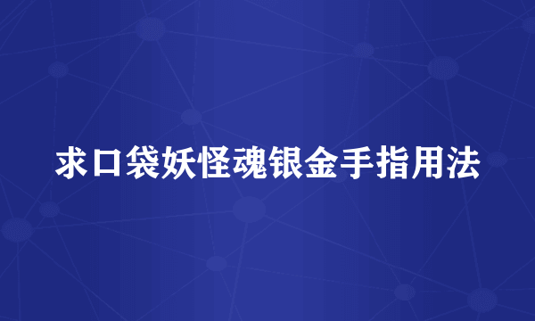 求口袋妖怪魂银金手指用法