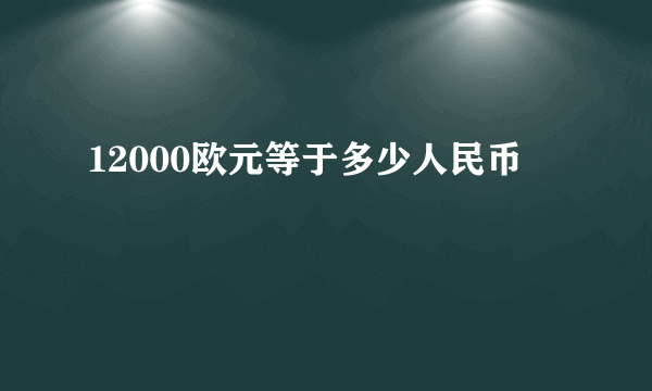 12000欧元等于多少人民币