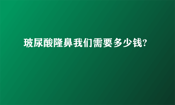 玻尿酸隆鼻我们需要多少钱?