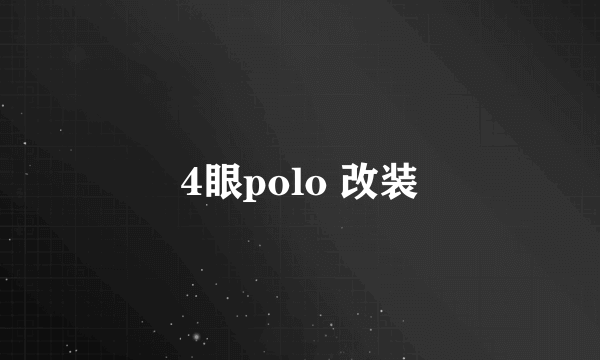 4眼polo 改装