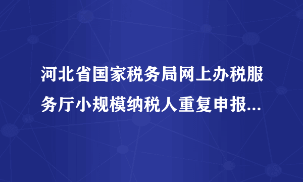 河北省国家税务局网上办税服务厅小规模纳税人重复申报，如有需求请进行申报错误更正 怎么弄？点确