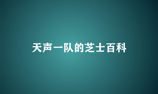 天声一队的芝士百科