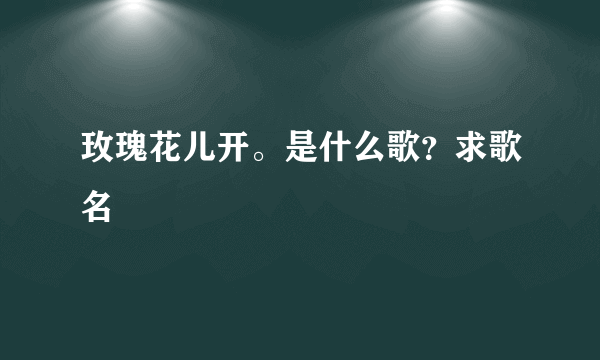 玫瑰花儿开。是什么歌？求歌名