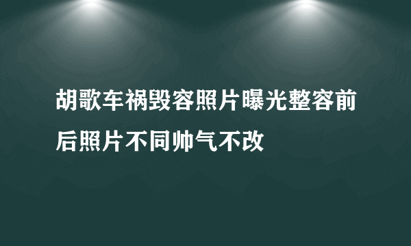 胡歌车祸毁容照片曝光整容前后照片不同帅气不改