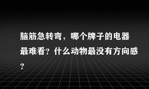 脑筋急转弯，哪个牌子的电器最难看？什么动物最没有方向感？