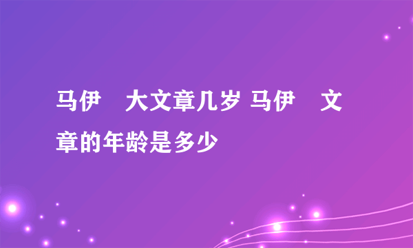 马伊琍大文章几岁 马伊琍文章的年龄是多少