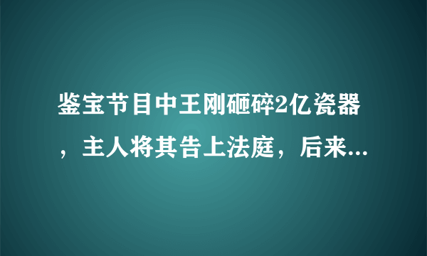 鉴宝节目中王刚砸碎2亿瓷器，主人将其告上法庭，后来如何了？