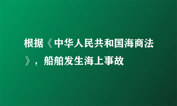 根据《中华人民共和国海商法》，船舶发生海上事故