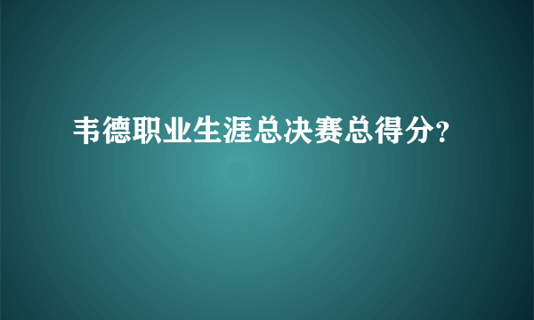 韦德职业生涯总决赛总得分？