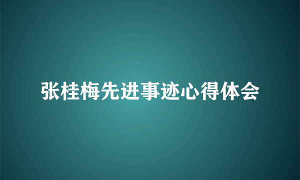 张桂梅先进事迹心得体会