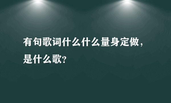 有句歌词什么什么量身定做，是什么歌？