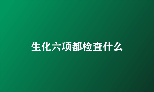 生化六项都检查什么